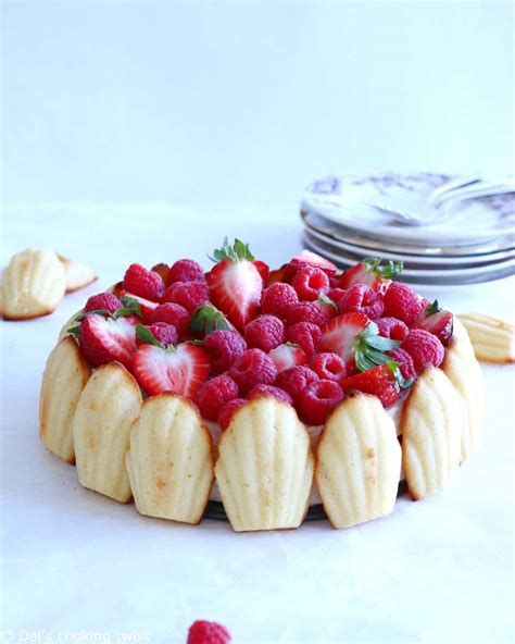 Madeleine Strawberry Charlotte Cake - Del's cooking twist