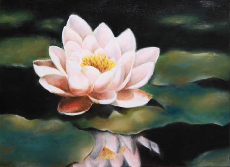 Digital Print Oil paintings White lotus reflected from the | Etsy