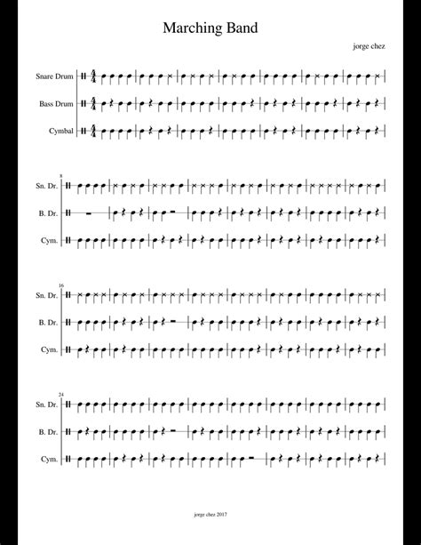 Marching Band sheet music for Percussion download free in PDF or MIDI