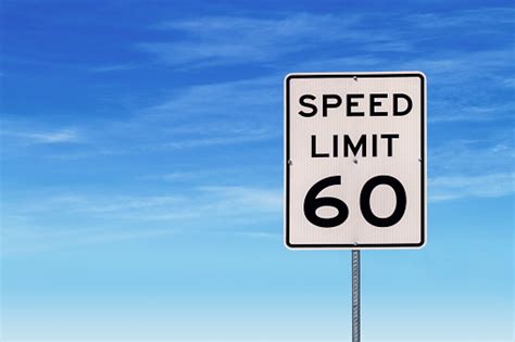 Speed Limit 60 Road Sign Stock Photo - Download Image Now - iStock