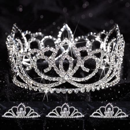 Full-crown Sasha Queen & Kayla Court Prom Tiara Set | Anderson's