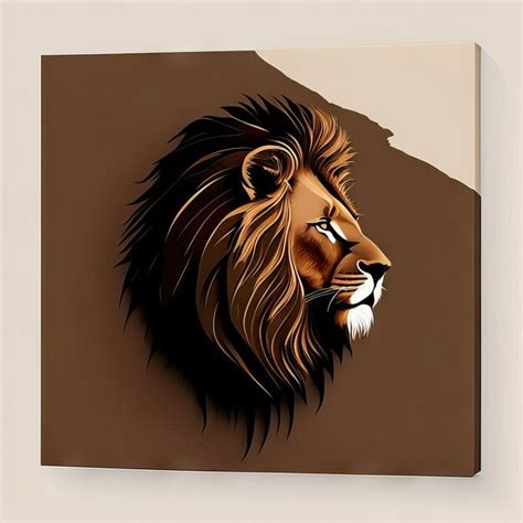 Premium AI Image | Lion in minimalist illustration with soft colors