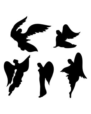 Praying Angel Silhouette Clip Art