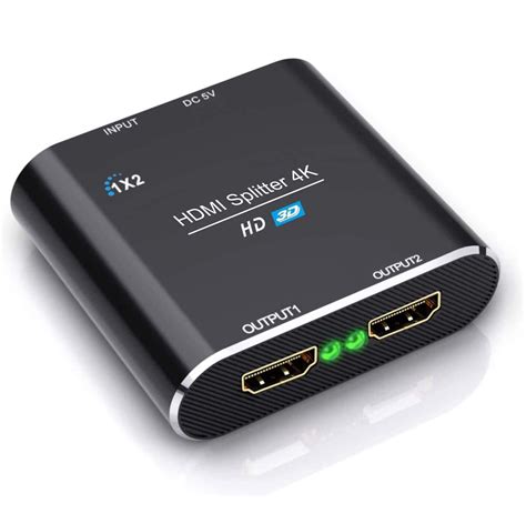 HDMI Splitter 4K,ABLEWE Aluminum 2 Way HDMI Splitter 1 in 2 Out,HDMI Switch with 1.4 HDCP ...