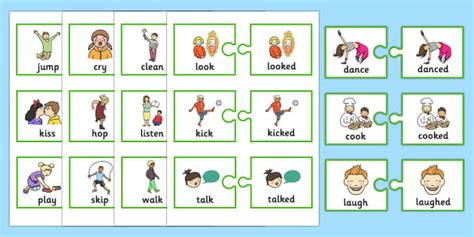 Regular Past Tense Verb Jigsaws | Primary | Teacher-Made