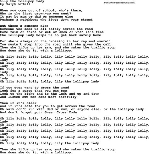 Lily The Lollipop Lady.txt - by Ralph McTell lyrics and chords