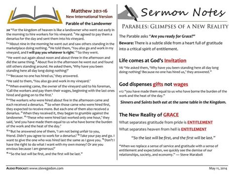 Sermon notes 05.11.14 parable of the landowner | PPT | Free Download