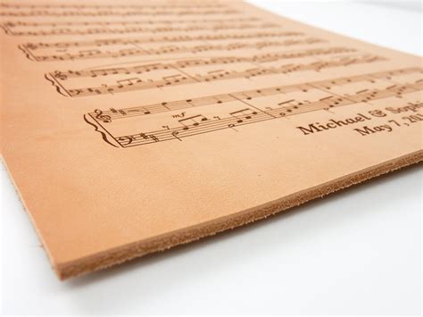 Leather Sheet Music - Leather Anniversary Gift - Personalized leather gift