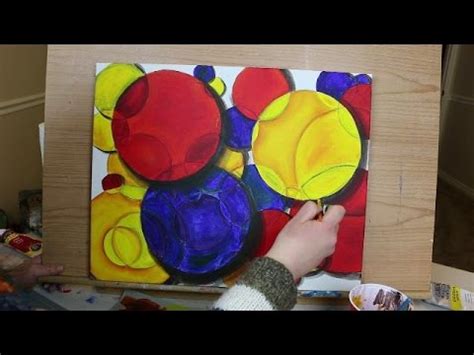 Abstract Painting Technique - Intro to Primary Colors and Basic Blending - YouTube