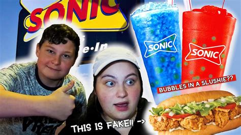 Tasting The BUBBLE SLUSHY FROM SONIC: Blue Raspberry & Cherry BURST SLUSH! | Chicken POBOY ...