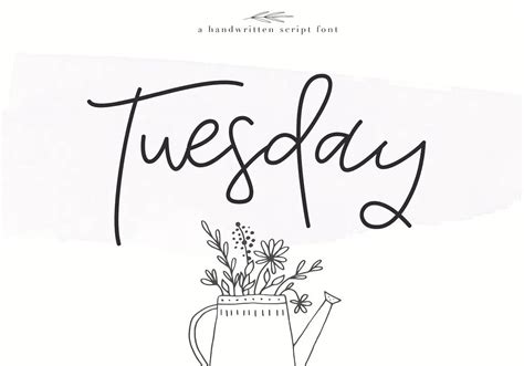 Tuesday - Handwritten Script Font - UpFonts