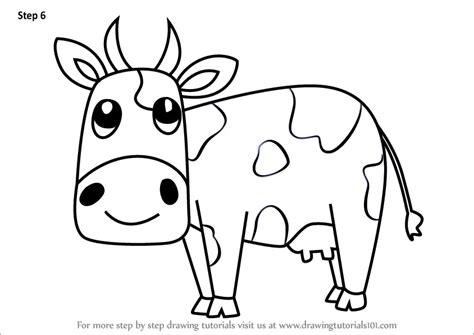 Learn How to Draw a Cartoon Cow (Cartoon Animals) Step by Step ...