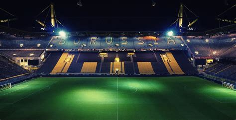 Free Photo: Empty Night Football Stadium in the Lights