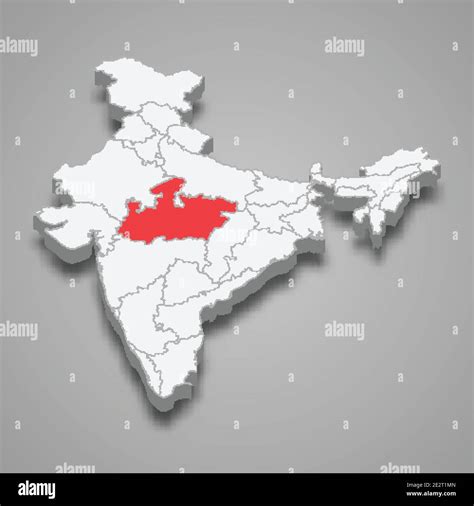 Madhya pradesh outline vector hi-res stock photography and images - Alamy