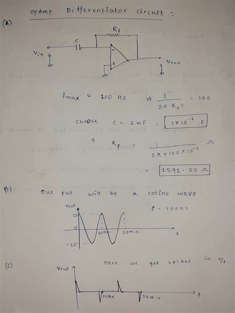[Solved] (a)Design an op amp differentiator that will differentiate an ...