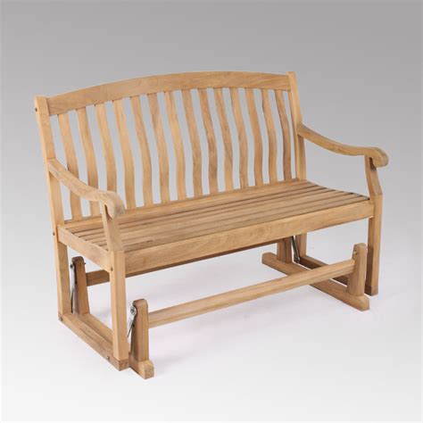 Vermont Solid Teak Wood Outdoor Glider Bench – Cambridge Casual