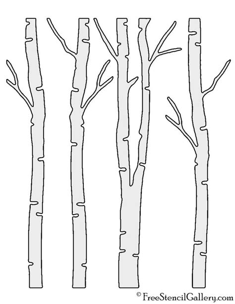 Birch Tree Stencil | Free Stencil Gallery | Tree stencil, Stencils ...