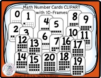 Math Number Cards 0-20 FREE CLIPART by Teaching for Biliteracy | TpT