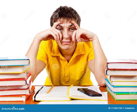 Bored Student with a Books stock photo. Image of learn - 112401700