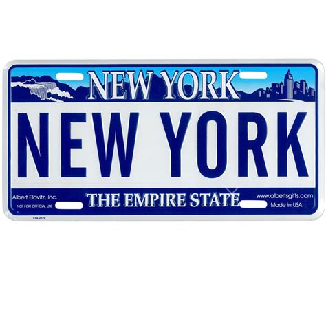 Embossed Novelty Souvenir New York License Plate