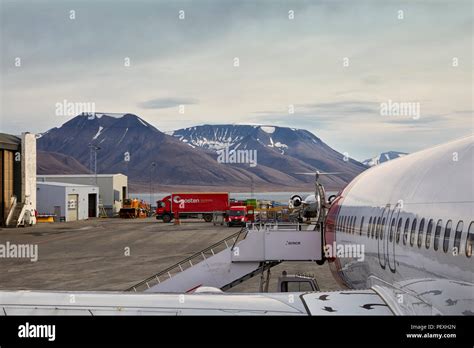 Svalbard Longyearbyen Airport Longyearbyen Lufthavn as seen from a ...