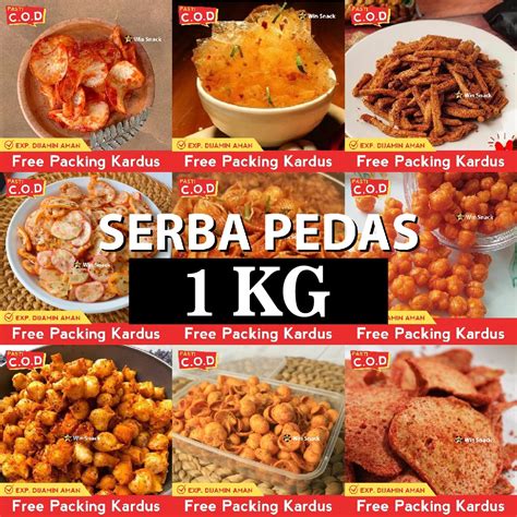 Jual SNACK KILOAN SERBA PEDAS 1 KG TERLENGKAP MAKANAN RINGAN CEMILAN ...