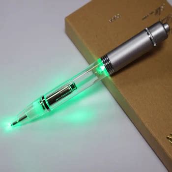 Electronic Led Light Ballpoint Pens Multicolored Metal Glow Pens Led Light With Ballpoint Pen ...