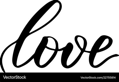 Brush calligraphy love Royalty Free Vector Image