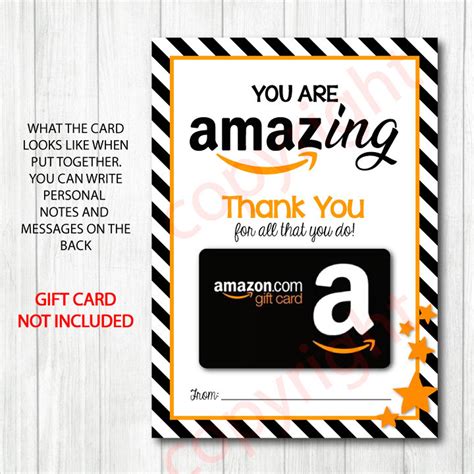 Thank You AMAZON Gift Card Holder. 5x7 DIGITAL FILE. - Etsy