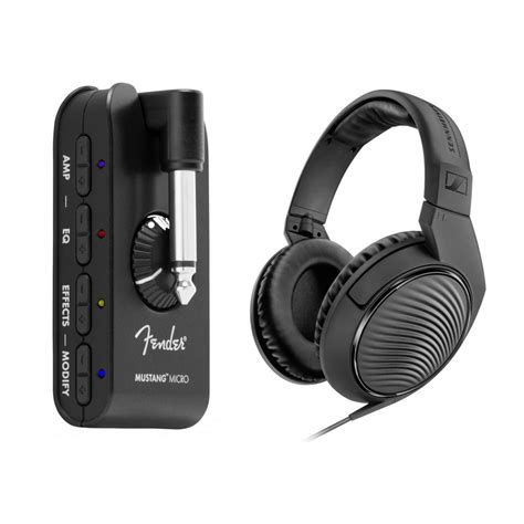 Fender Mustang Micro & Sennheiser HD 200 PRO Closed Back Headphones at ...