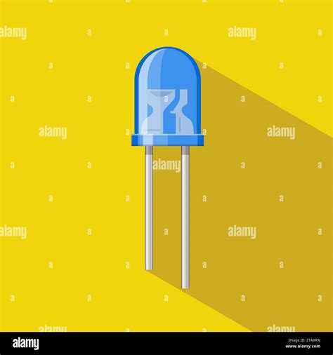 Light emitting diode icon on yellow background. Blue illuminated ...