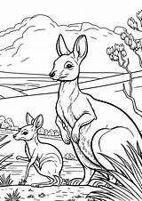 Wild Kangaroos coloring Page  Download Print Or Color Online For Free sketch template