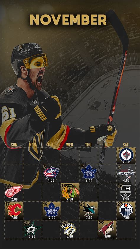 VGK 11-2019, calendar, hockey, nhl, schedule, schedule, vegas born, vegas golden knights, HD ...