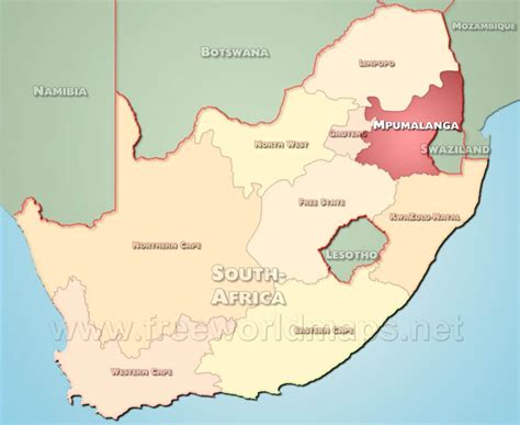 Mpumalanga map - South Africa