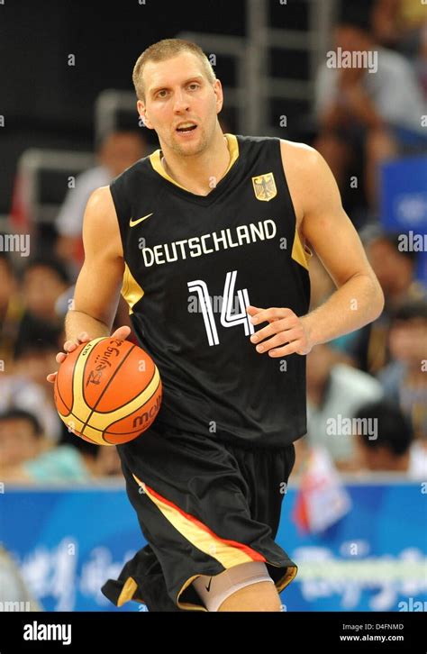 Dirk Nowitzki of Germany during Men's Preliminary Round Group B match at the Olympic Games 2008 ...