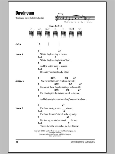 Daydream by The Lovin' Spoonful - Guitar Chords/Lyrics - Guitar Instructor