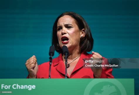 Sinn Fein president Mary Lou McDonald addresses the Sinn Fein Ard ...