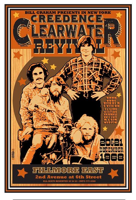 CREEDENCE CLEARWATER REVIVAL Fillmore East 1968 - Etsy | Vintage muziek ...