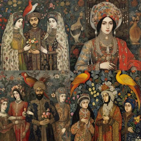 Qajar art Midjourney style | Andrei Kovalev's Midlibrary 2.0