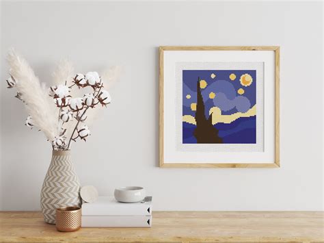 Starry Night Cross Stitch Pattern Pdf Vincent Van Gogh Cross - Etsy