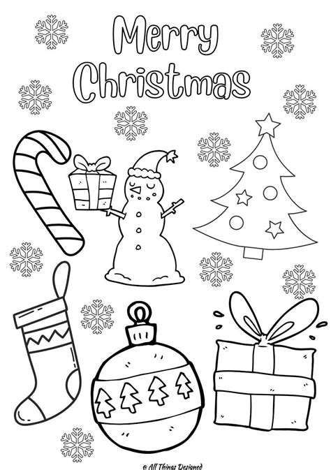 Buy Christmas Coloring Page, Holidays, Merry Christmas, Digital Download, Kids and Adult ...