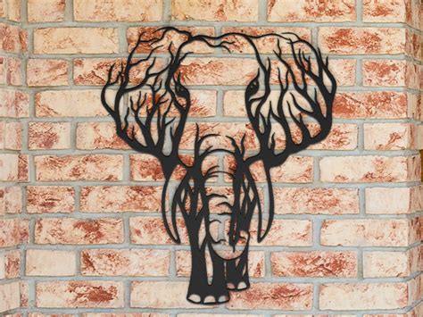 Elephant Metal Wall Art, Metal Elephant Decor, Wildlife Lover Gift, Housewarming Gift, Elephant ...