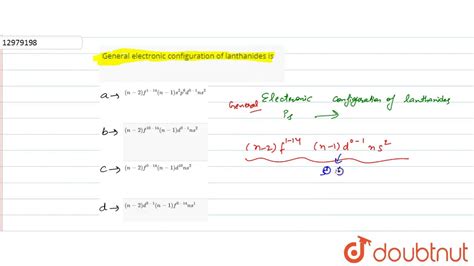 General electronic configuration of lanthanides is - YouTube