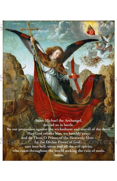 St. Michael the Archangel Prayer Poster Religious Print | Etsy