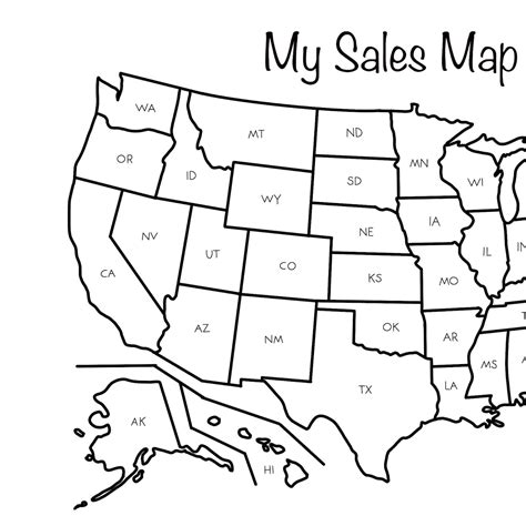 US Sales Map Etsy Sales Tracker Map My Sales Map Download - Etsy