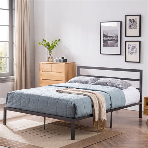 Noble House Daizee Modern Iron Queen Bed Frame, Charcoal Gray - Walmart.com