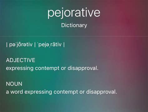 Pejorative | Words, Adjectives, More words