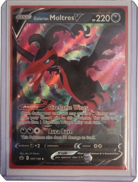 GALARIAN MOLTRES V 97/198 CHILLING REIGN FULL ART ULTRA RARE POKEMON MINT for Sale - ScienceAGogo