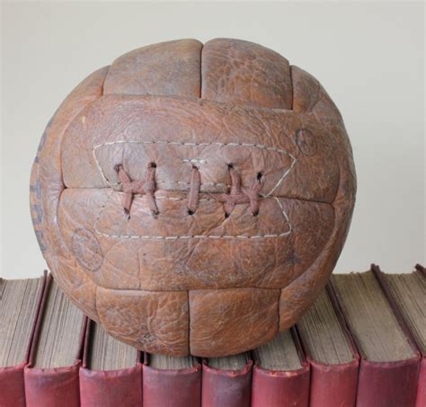 Vintage Leather Football. 12 Panel 5 Lace Hole Soccer Ball. Old 1940s ...