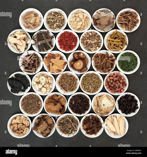 Large collection of Chinese herbs & spices used in herbal medicine in ...